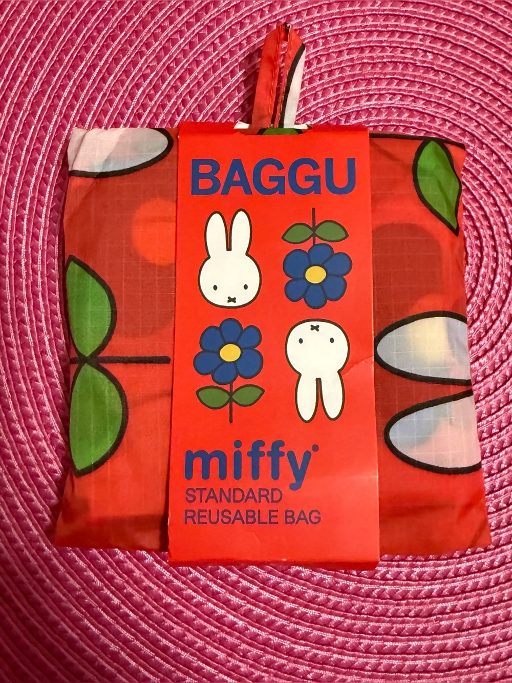Baggu Miffy Flower standard reusable bag NWT
